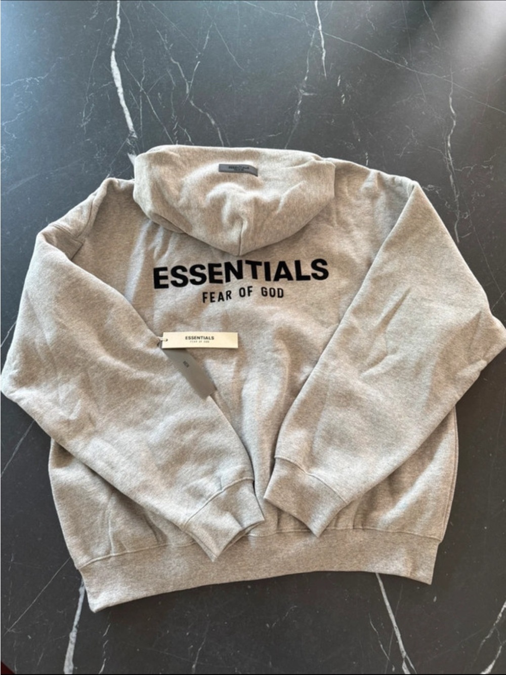 Essentials Men's Heather Gray Pullover Hoodie - Picture 2 of 2